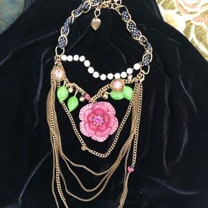 Betsey Johnson layered flower necklace
